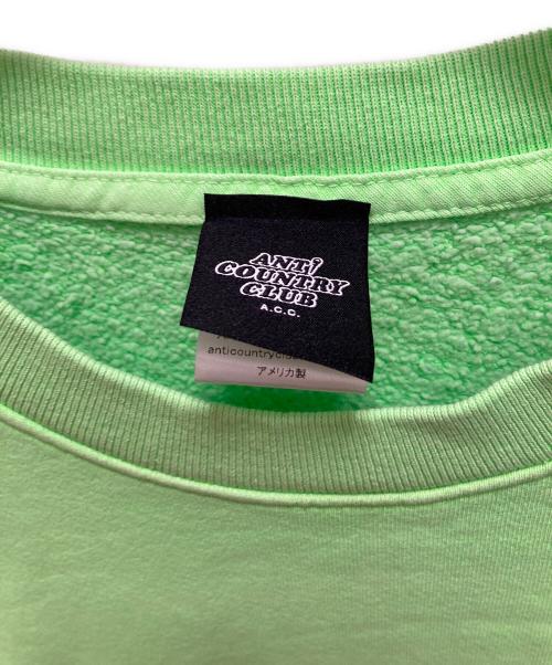 ACC（エーシーシ）ACC (エーシーシ) ANTI COUNTRY CLUB (アンタイ カントリー クラブ) プリントスウェット グリーン サイズ:Lの古着・服飾アイテム