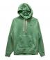 LACOSTE LIVE（ラコステライブ）の古着「メタルワニロゴバッジスウェットパーカ」｜グリーン