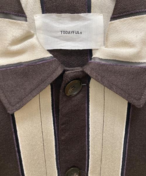 TODAYFUL（トゥデイフル）TODAYFUL (トゥデイフル) ジャガードストライプジャケット ベージュ サイズ:36の古着・服飾アイテム