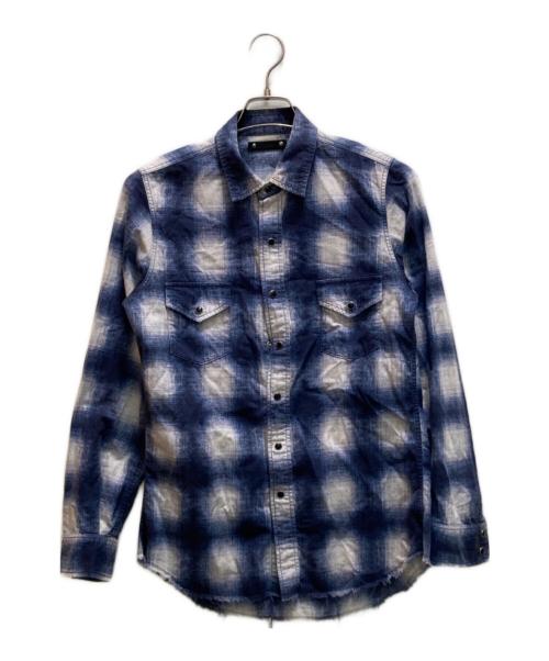 MINEDENIM（マインデニム）MINEDENIM (マインデニム) オンブレチェックシャツ ブルー サイズ:１の古着・服飾アイテム