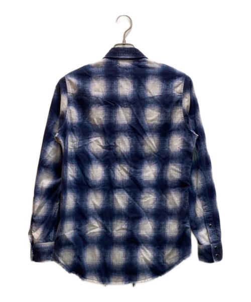 MINEDENIM（マインデニム）MINEDENIM (マインデニム) オンブレチェックシャツ ブルー サイズ:１の古着・服飾アイテム