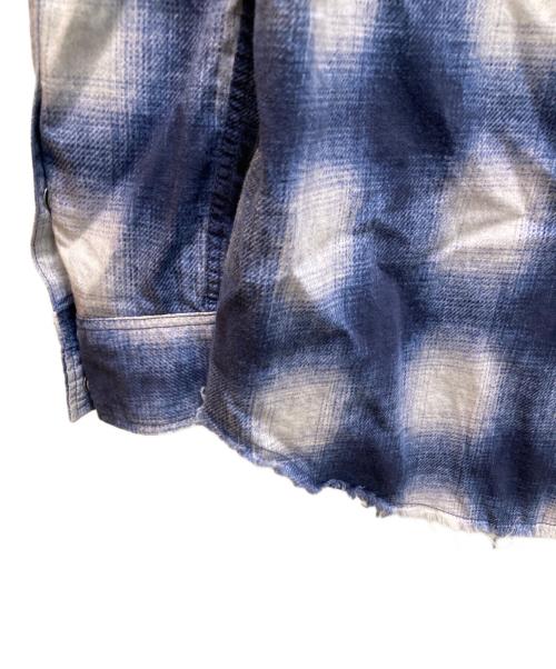 MINEDENIM（マインデニム）MINEDENIM (マインデニム) オンブレチェックシャツ ブルー サイズ:１の古着・服飾アイテム