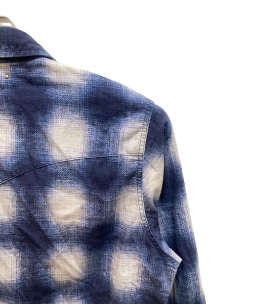 MINEDENIM（マインデニム）MINEDENIM (マインデニム) オンブレチェックシャツ ブルー サイズ:１の古着・服飾アイテム
