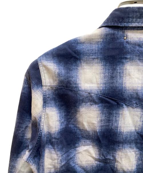 MINEDENIM（マインデニム）MINEDENIM (マインデニム) オンブレチェックシャツ ブルー サイズ:１の古着・服飾アイテム