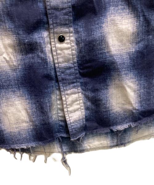 MINEDENIM（マインデニム）MINEDENIM (マインデニム) オンブレチェックシャツ ブルー サイズ:１の古着・服飾アイテム