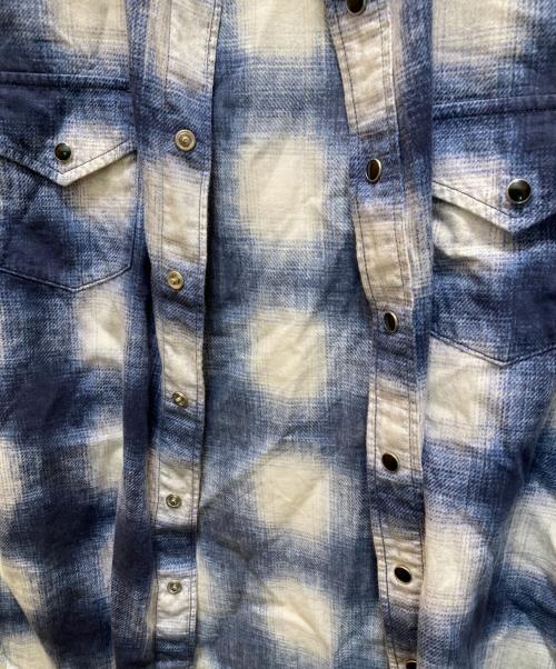MINEDENIM（マインデニム）MINEDENIM (マインデニム) オンブレチェックシャツ ブルー サイズ:１の古着・服飾アイテム