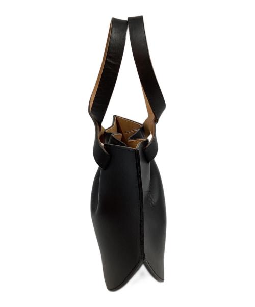 MARROW（マロウ）marrow (マロウ) レザーハンドバッグ ブラックの古着・服飾アイテム