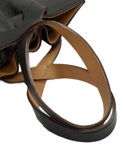 MARROW（マロウ）marrow (マロウ) レザーハンドバッグ ブラックの古着・服飾アイテム