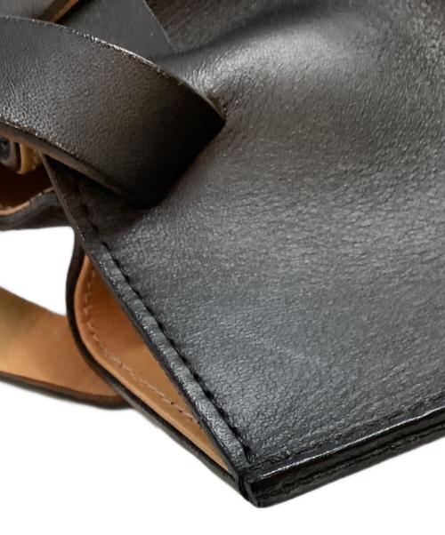 MARROW（マロウ）marrow (マロウ) レザーハンドバッグ ブラックの古着・服飾アイテム