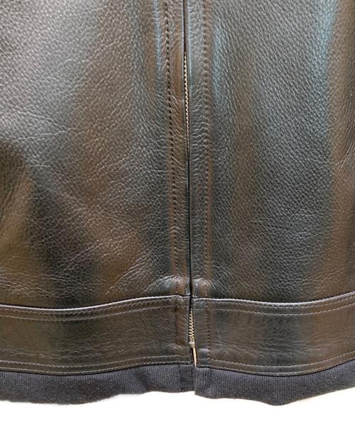 Y'2 leather（ワイツーレザー）Y'2 LEATHER (ワイツーレザー) フーデッドカウレザージャケット ブラック サイズ:４２の古着・服飾アイテム