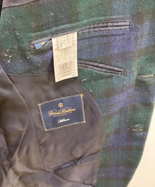 BROOKS BROTHERS（ブルックスブラザーズ）BROOKS BROTHERS (ブルックスブラザーズ) ブラックウォッチ2Bテーラードジャケット ブラック×グリーン サイズ:UK38の古着・服飾アイテム