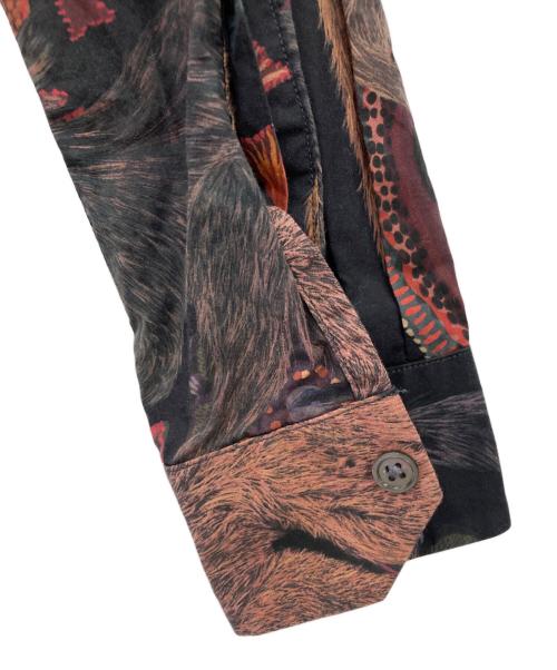 PAUL SMITH（ポールスミス）Paul Smith (ポールスミス) モンキープリントレギュラーカラーシャツ ブラック サイズ:XLの古着・服飾アイテム