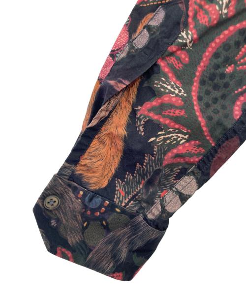 PAUL SMITH（ポールスミス）Paul Smith (ポールスミス) モンキープリントレギュラーカラーシャツ ブラック サイズ:XLの古着・服飾アイテム