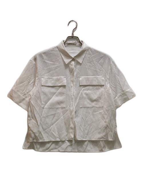 icB（アイシービー）icB (アイシービー) ドライリネン クロップドシャツ ホワイト サイズ:4 未使用品の古着・服飾アイテム