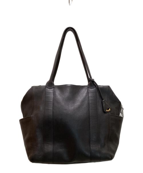 aniary（アニアリ）aniary (アニアリ) 裏地カモフラ シュリンクレザートートバッグ ブラックの古着・服飾アイテム