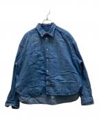 POLO RALPH LAURENポロ・ラルフローレン）の古着「クロップド ワイド デニム シャツ」｜ブルー