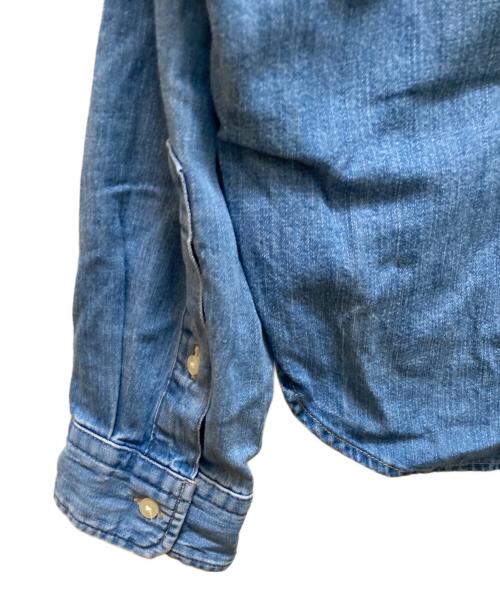 POLO RALPH LAUREN（ポロ・ラルフローレン）POLO RALPH LAUREN (ポロ・ラルフローレン) クロップド ワイド デニム シャツ ブルー サイズ:Mの古着・服飾アイテム