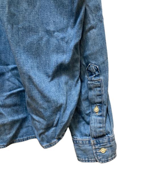 POLO RALPH LAUREN（ポロ・ラルフローレン）POLO RALPH LAUREN (ポロ・ラルフローレン) クロップド ワイド デニム シャツ ブルー サイズ:Mの古着・服飾アイテム