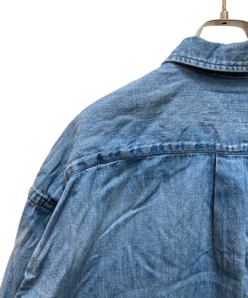 POLO RALPH LAUREN（ポロ・ラルフローレン）POLO RALPH LAUREN (ポロ・ラルフローレン) クロップド ワイド デニム シャツ ブルー サイズ:Mの古着・服飾アイテム