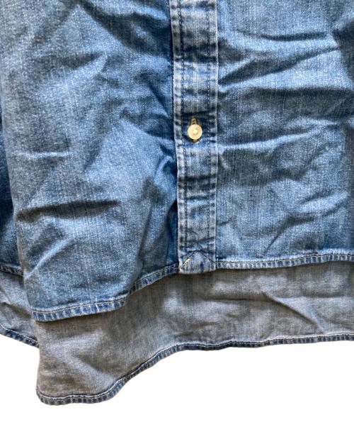 POLO RALPH LAUREN（ポロ・ラルフローレン）POLO RALPH LAUREN (ポロ・ラルフローレン) クロップド ワイド デニム シャツ ブルー サイズ:Mの古着・服飾アイテム