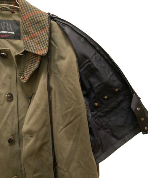 ZARA（ザラ）ZARA (ザラ) ANDERSSON BELL (アンダーソンベル) コラボディタッチャブルトレンチコート カーキ×ブラック サイズ:LーXL 未使用品の古着・服飾アイテム