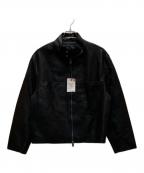 ZARAザラ）の古着「ポケットデザイン スタンドカラーカウレザ-ジャケット」｜ブラック