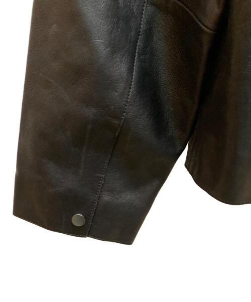 ZARA（ザラ）ZARA (ザラ) ポケットデザイン スタンドカラーカウレザ-ジャケット ブラック サイズ:M 未使用品の古着・服飾アイテム