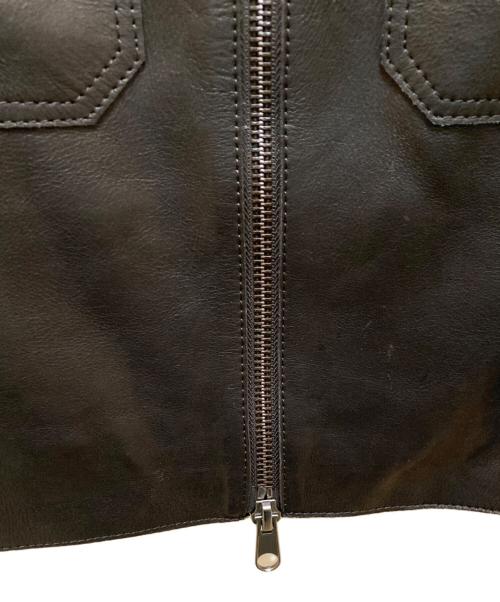 ZARA（ザラ）ZARA (ザラ) ポケットデザイン スタンドカラーカウレザ-ジャケット ブラック サイズ:M 未使用品の古着・服飾アイテム