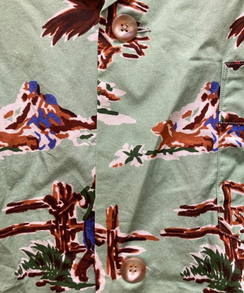 TOWN CRAFT（タウンクラフト）TOWN CRAFT (タウンクラフト) ホースプリントオープンカラーパジャマシャツ グリーン サイズ:Ⅼの古着・服飾アイテム