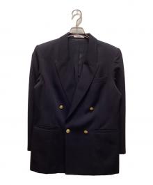 DAKS（ダックス）の古着「金釦ダブルテーラードジャケット」｜ブラック