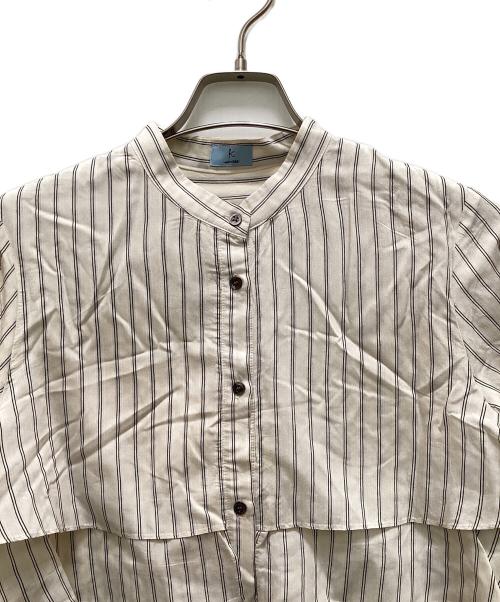 KUMIKYOKU（クミキョク）KUMIKYOKU (クミキョク) バンドカラーティアードブラウス ホワイト サイズ:3の古着・服飾アイテム