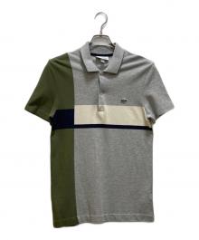 LACOSTE（ラコステ）の古着「ブロッキングポロシャツ」｜グレー×グリーン