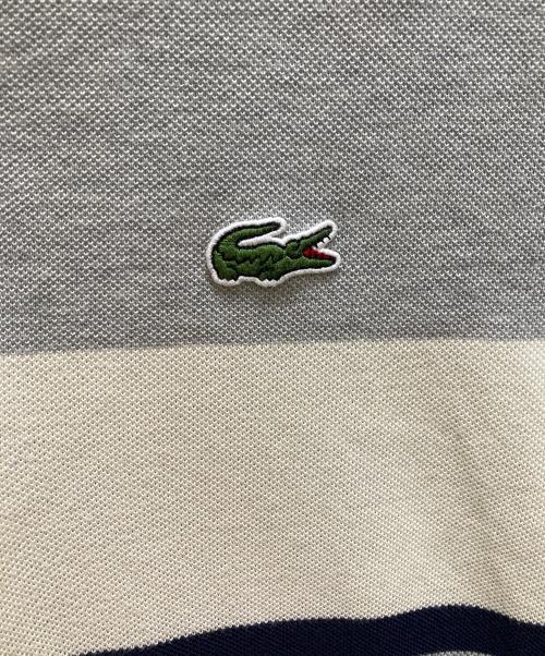 LACOSTE（ラコステ）LACOSTE (ラコステ) ブロッキングポロシャツ グレー×グリーン サイズ:Sの古着・服飾アイテム