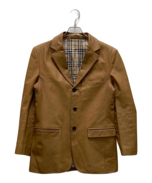BURBERRY BLACK LABEL（バーバリーブラックレーベル）BURBERRY BLACK LABEL (バーバリーブラックレーベル) 裏地ノバチエック 3Bカウレザーテーラードジャケット ベージュ サイズ:Mの古着・服飾アイテム