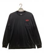 THE NORTH FACEザ ノース フェイス）の古着「ロングスリーブフラッシュドライフラワーロゴティー」｜ブラック