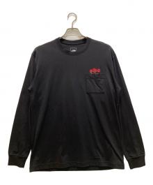 THE NORTH FACE（ザ ノース フェイス）の古着「ロングスリーブフラッシュドライフラワーロゴティー」｜ブラック