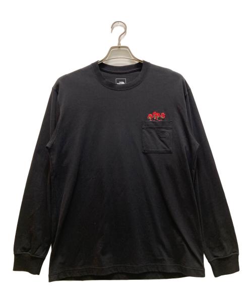 THE NORTH FACE（ザ ノース フェイス）THE NORTH FACE (ザ ノース フェイス) ロングスリーブフラッシュドライフラワーロゴティー ブラック サイズ:L 未使用品の古着・服飾アイテム