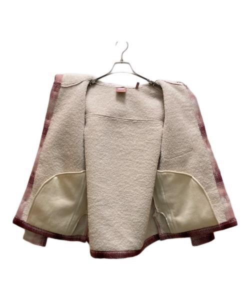 KITH（キス）KITH (キス) 裏ボアフーデッドチェックジャケット ピンク×パープル サイズ:Mの古着・服飾アイテム