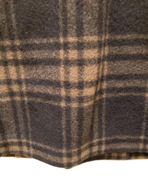 BOSS（ボス）BOSS (ボス) リラックスフィット ブラック チェック ウール チェスターコート ブラウン サイズ:UK50の古着・服飾アイテム