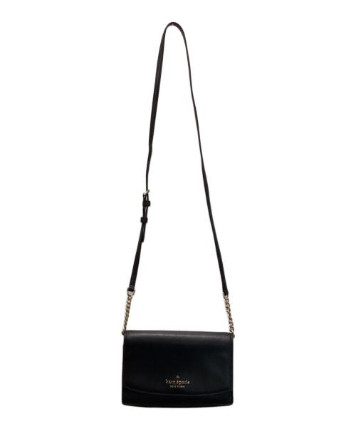 Kate Spade（ケイトスペード）Kate Spade (ケイトスペード) レザーショルダーバッグ ブラックの古着・服飾アイテム