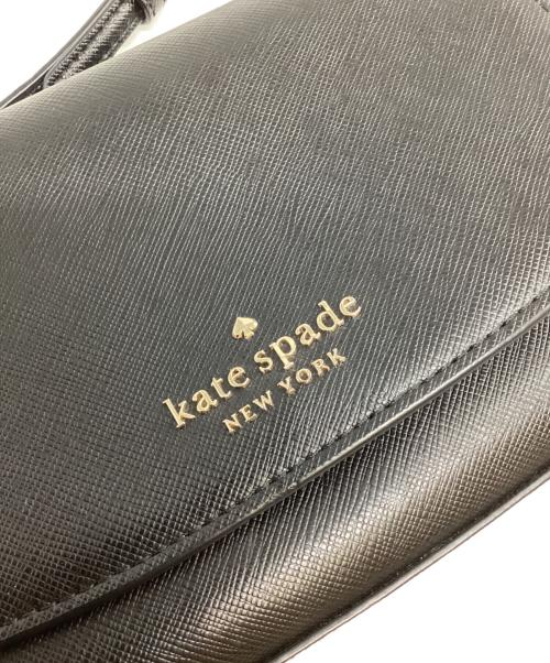 Kate Spade（ケイトスペード）Kate Spade (ケイトスペード) レザーショルダーバッグ ブラックの古着・服飾アイテム