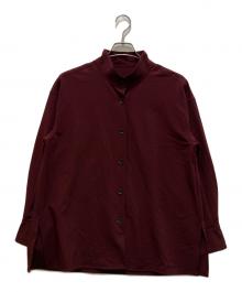 PLST（プラステ）の古着「スタンドカラーシャツ」｜ブラウン