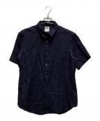 PAUL SMITHポールスミス）の古着「リネンマルチカラーボタン半袖シャツ」｜ネイビー