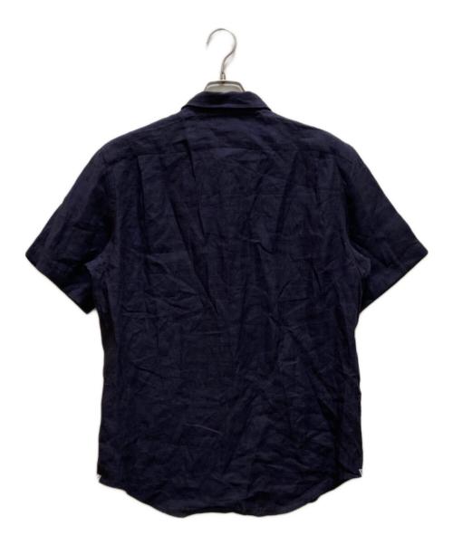 PAUL SMITH（ポールスミス）Paul Smith (ポールスミス) リネンマルチカラーボタン半袖シャツ ネイビー サイズ:Lの古着・服飾アイテム