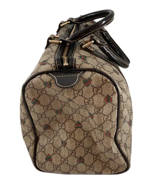 GUCCI（グッチ）GUCCI (グッチ) ハートプリントボストンバック ベージュの古着・服飾アイテム