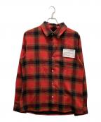 glamb×jean-michelbasquiatグラム）の古着「バスキアチェックシャツ」｜レッド