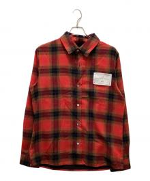 glamb×jean-michelbasquiat（グラム）の古着「バスキアチェックシャツ」｜レッド