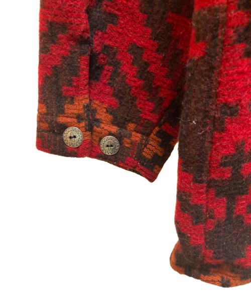 WOOLRICH（ウールリッチ）WOOLRICH (ウールリッチ) 80s ネイティブチマヨ総柄ウールブランケットカバーオールジャケット レッド サイズ:Mの古着・服飾アイテム