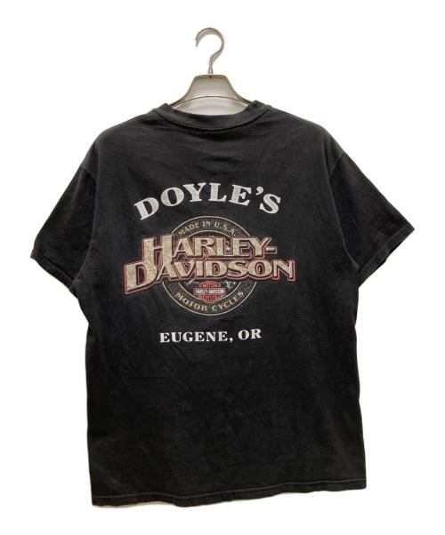 HARLEY-DAVIDSON（ハーレーダビッドソン）HARLEY-DAVIDSON (ハーレーダビッドソン) ヴィンテージボーンロゴプリントTシャツ ブラック サイズ:Ｌの古着・服飾アイテム