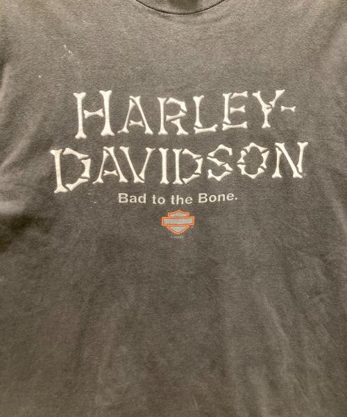 HARLEY-DAVIDSON（ハーレーダビッドソン）HARLEY-DAVIDSON (ハーレーダビッドソン) ヴィンテージボーンロゴプリントTシャツ ブラック サイズ:Ｌの古着・服飾アイテム